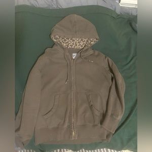 Vintage brown distressed zip up hoodie great condition